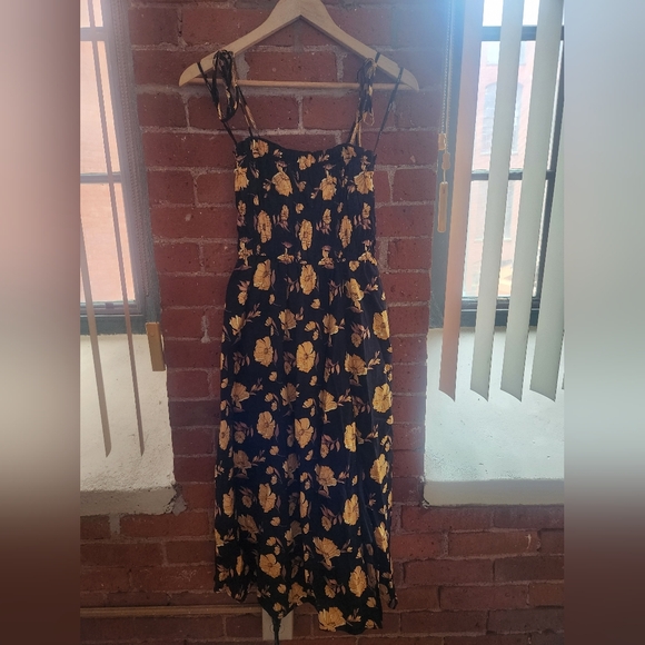 Floral Linen Blend Midi Dress Small NWOT - Picture 5 of 11